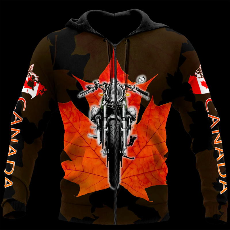 Street Fashion Canada - Kanada akçaağaç yaprağı 3d baskılı Hoodie