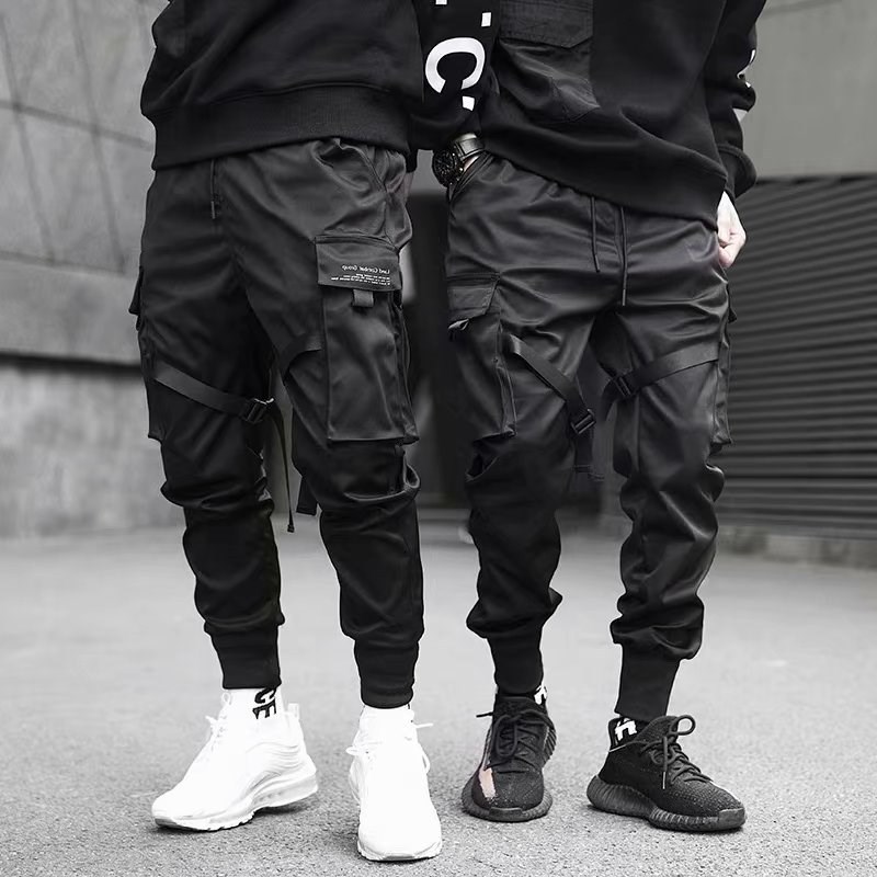 Street Fashion Men 2025 - Şeritler Harem Joggers Erkekler Kargo Pantolon