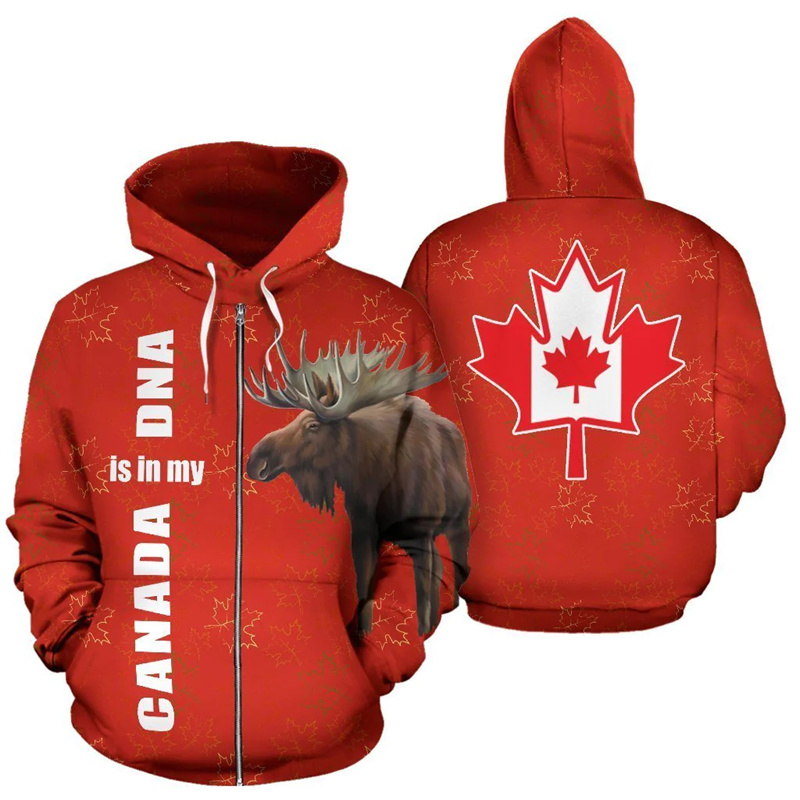 Kanada Geyiği Kapüşonlu Sweats - Street Fashion Canada incelemesi ve fiyatı