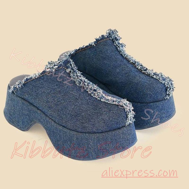 Denim Platform Terlik Kadın Pü - Street Fashion Y2K incelemesi ve fiyatı
